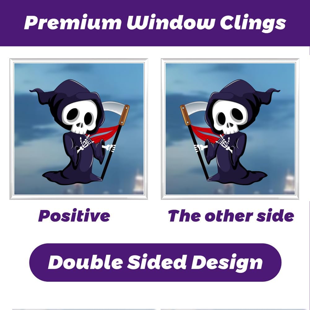 Halloween Window Clings Decorations,9 Sheets Reusable Static Cute Decals Stickers for Home Office Glass Window Door Wall Holiday Party Indoor Outdoor Decor