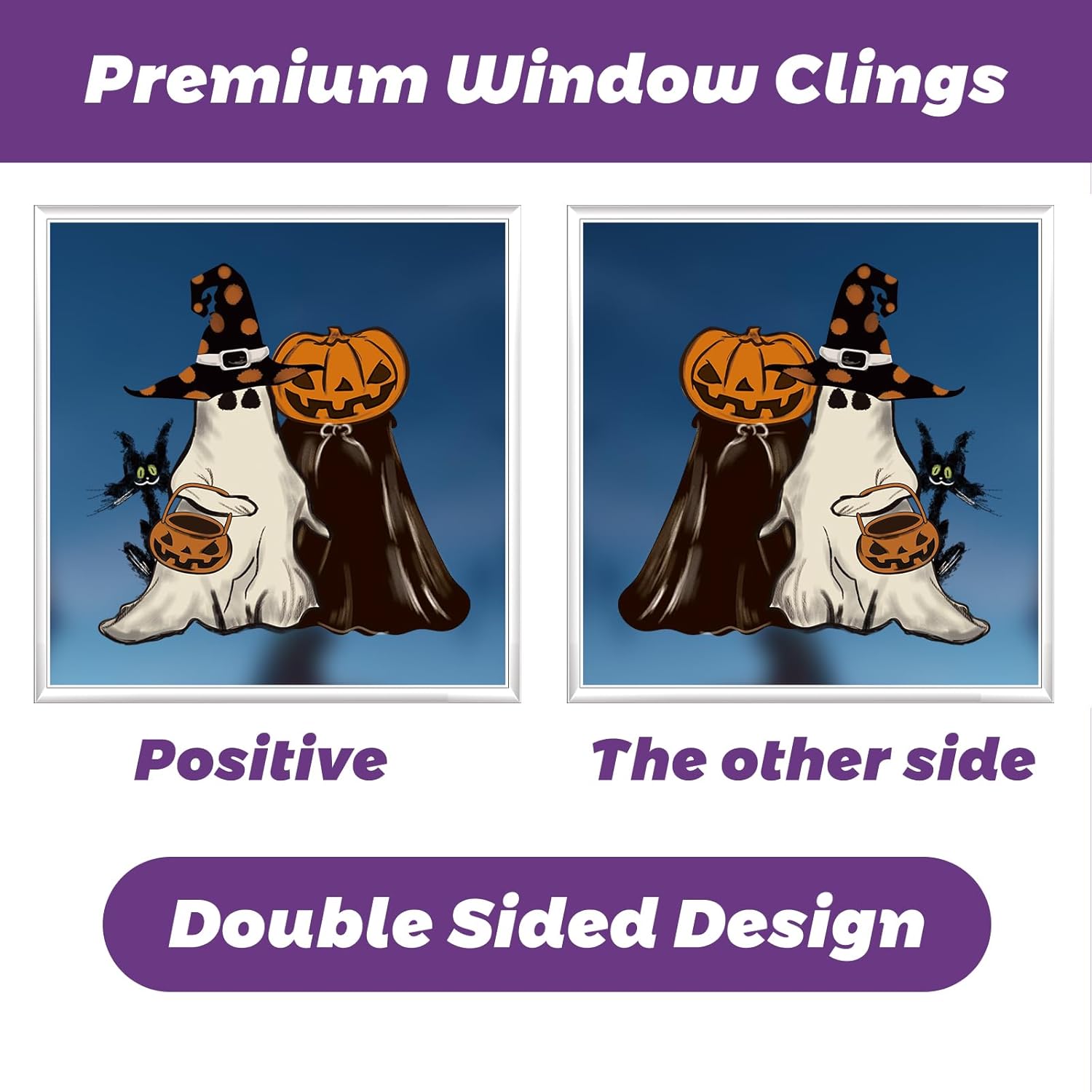 102 Pcs Halloween Window Clings, Halloween Window Decorative Stickers for Decorations Holiday outside Decorations(8X12Inch)