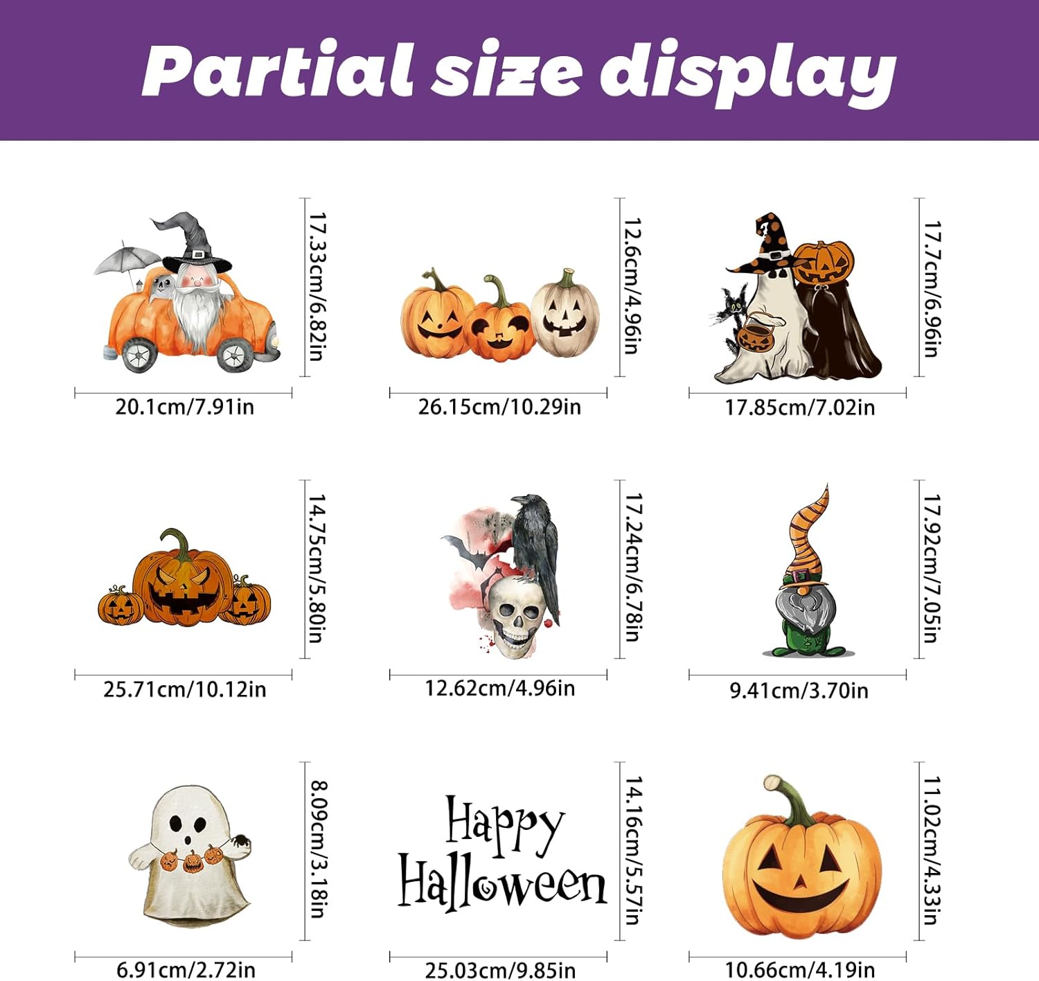 102 Pcs Halloween Window Clings, Halloween Window Decorative Stickers for Decorations Holiday outside Decorations(8X12Inch)